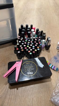 Nail supplies with organizer