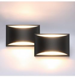  Black Modern LED Wall Sconce Hardwired Indoor Wall Lights Set of 2 Up and Down Wall Mount Light for Living Room Bedroom Hallway Corridor Conser