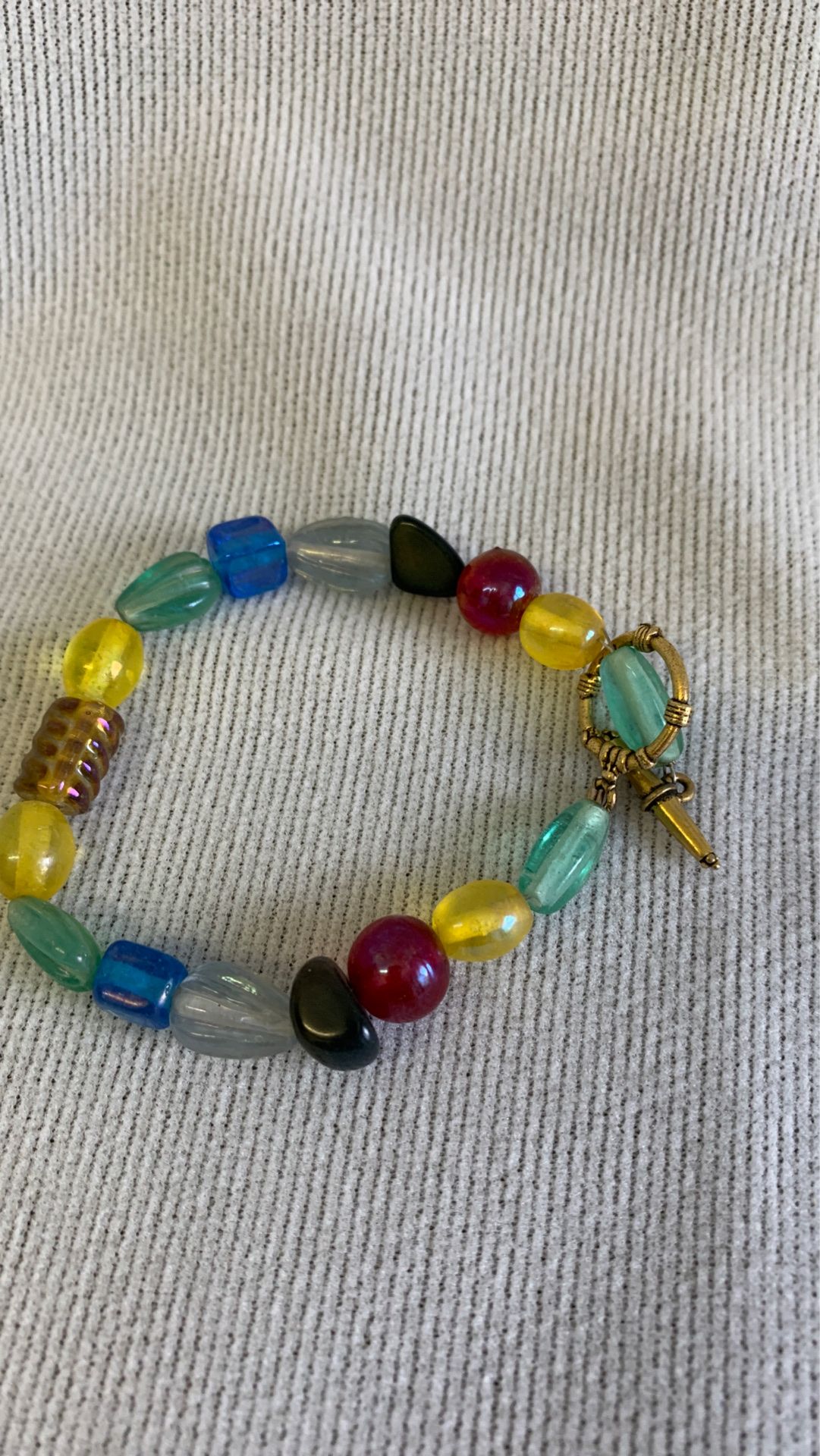 Rainbow glass bead bracelet