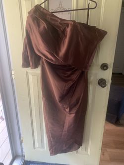 Semi Formal Brown Satin Dress