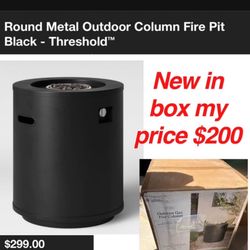 New in box Threshold 25" Gas Fire Column Brand new in box! $200 Retails for $300+tax at Target Propane gas fire column makes a great addition to outdo
