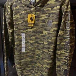 New. Boys Youth Size Large (14/16) Carhartt Camo Sweatshirt Hoodie