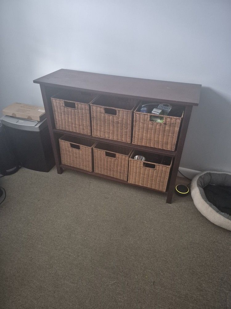 Storage Shelf With Baskets