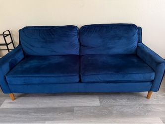 Threshold blue velvet couch