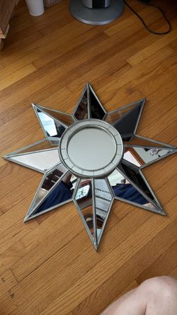 Silver Starburst Decorative Wall Mirror