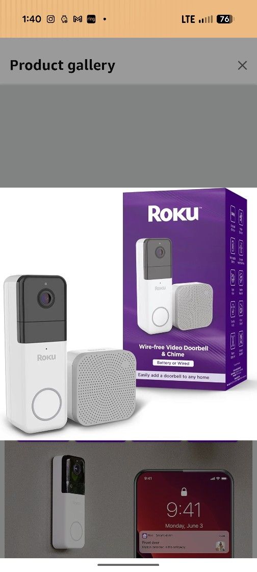 Roku Doorbell *Chime And Brackets Only*