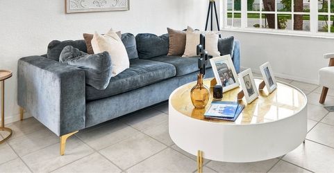 Meridian Furniture Naomi Collection Modern Contemporary Velvet Upholstered Sofa