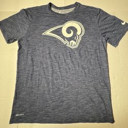 Pre Owned Defect Good See Last Photo Tag Hole  Rams St Louis Los Angeles Nike Dri Fit  T Shirt  NFL  Printed  Navy  Men  Size Large