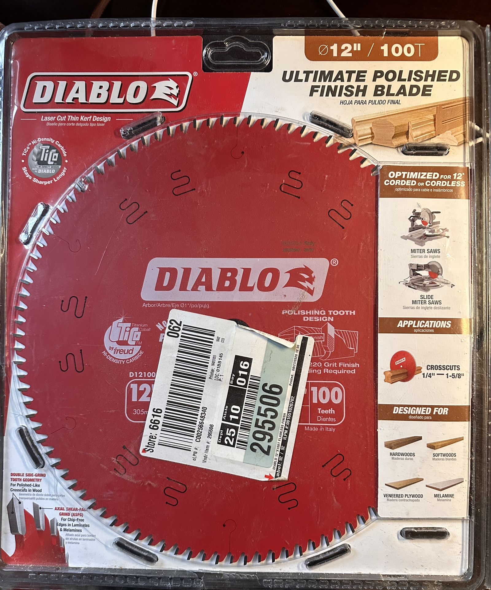 Diablo 12”/100T Saw Blade.