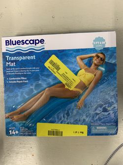 Bluescape Pink Blue Green Transparent Air Mat, Inflatable Pool Float, Adults, Unisex
