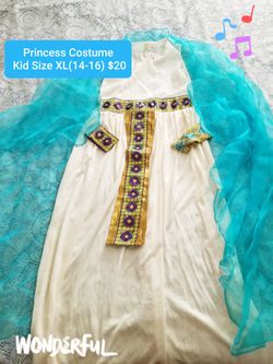 Halloween Costume Princess Blue And White Kid Size XL (14-16)