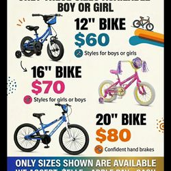 Bicycle 20”,16”,12”