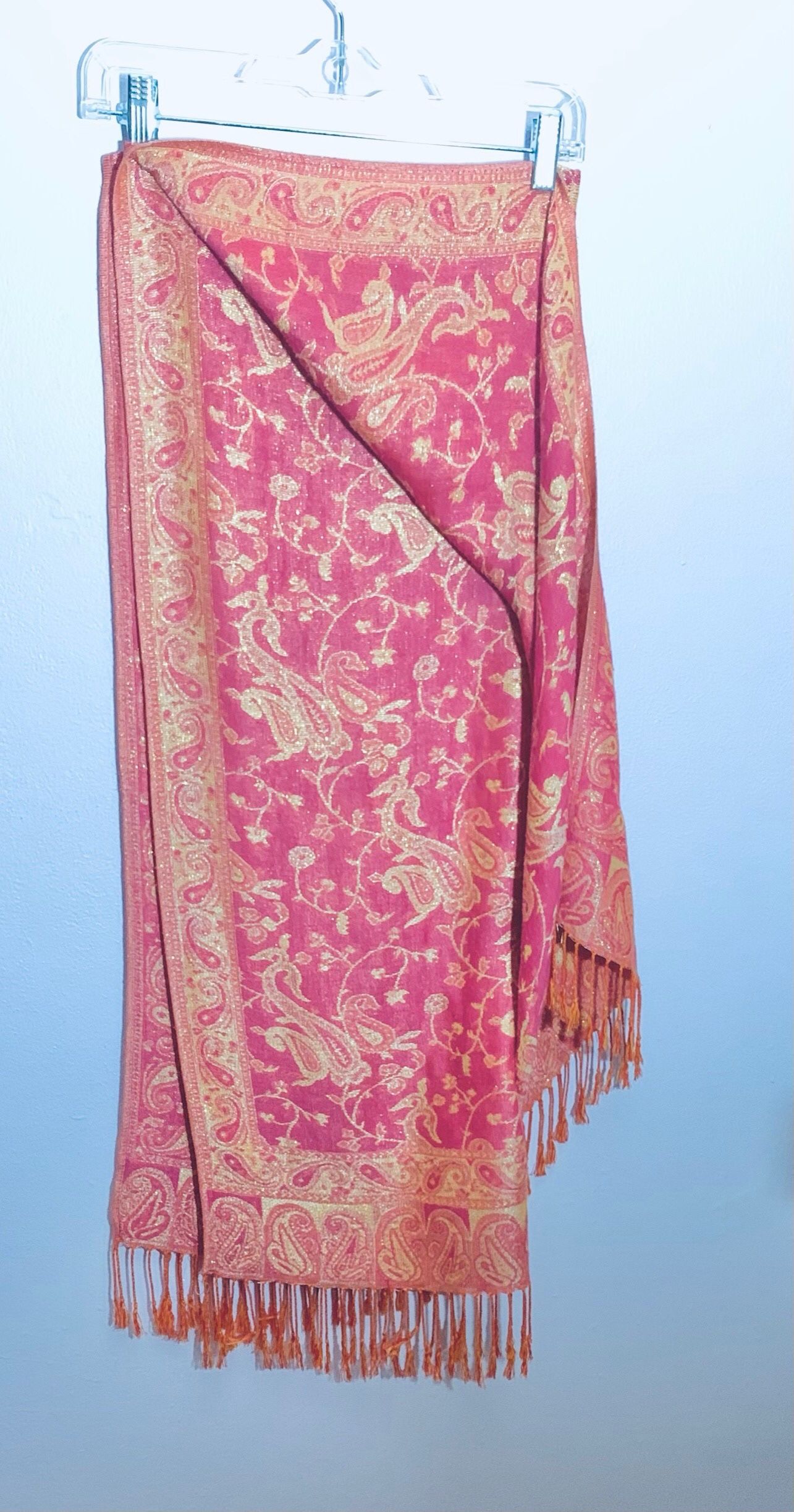 2 Scarfs /Shawl Pink/gold Anf Pink /blue