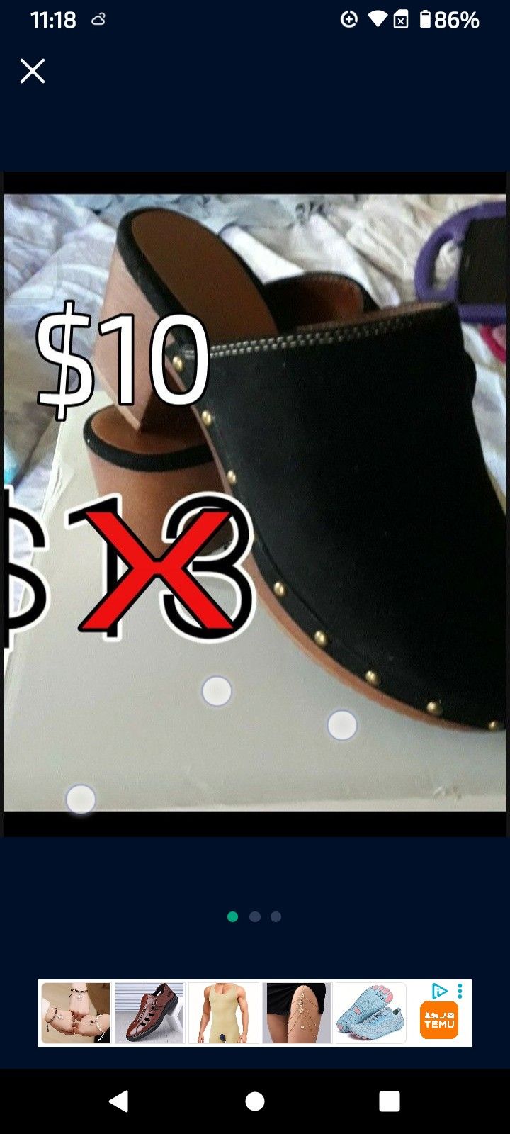 $10 Stylish Black Clogs SIZE 9 Culver City Arts District