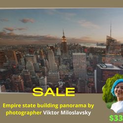 NY Empire State Building Panorama 12”x18” by Viktor Miloslavsky.