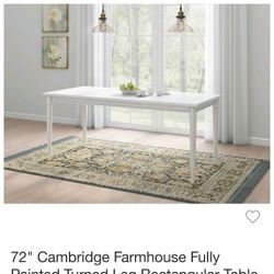 Brand New 72" Cambridge Dining Table Farmhouse Fully Painted Turned Leg Rectangular Table Below Retail Price 