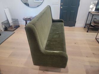 Green velvet couch