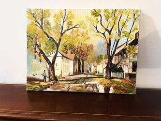 Vintage Style Landscape Oil Painting - Robert Wood "Golden Maples" Study (Signed Vivian)