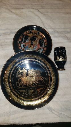 24k Gold Plated, Made In GREECE Antique, Collectible SET
