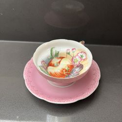 Antique Cup & Saucer Fruit Royal Sealy China Japan, No Chips or cracks