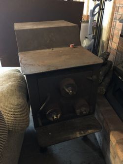 Large wood stove.