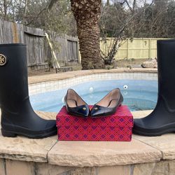 Holiday Deal, Women Tory Burch Rain Boots And Tory Burch Flats 