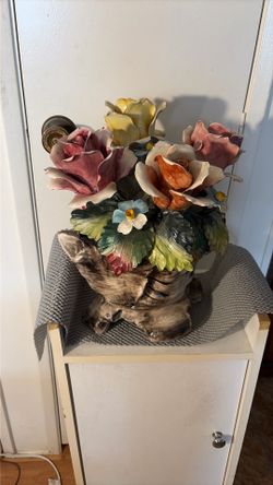 Vintage Capodimonte Flower Basket