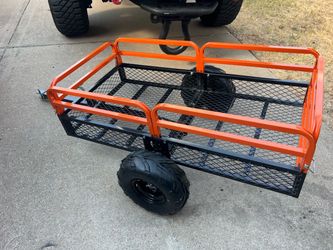Beedesign 1500 lbs Heavy Duty Dump Cart Trailer 15 Cu Ft Tow Behind Utility Wagon for ATV UTV Lawn Tractor Garden Use