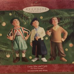 Larry, Moe, and Curly “ The Three Stooges” 2000 Hallmark Christmas Ornament