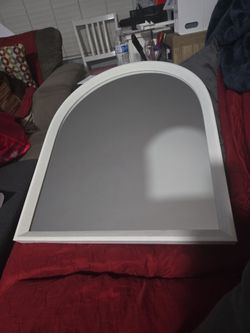 Arched Wall Mirror with White Frame