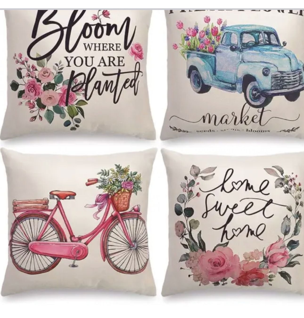 4 Throw Pillows With Cover