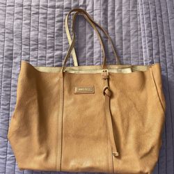 JIMMY CHOO DESIGNER AUTHENTIC BROWN LEATHER TOTE PURSE 