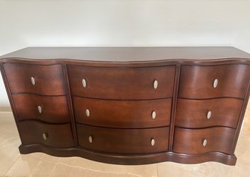 Solid Wood 9-Drawer Dresser – Dark Brown Finish | Matching Bedroom Collection