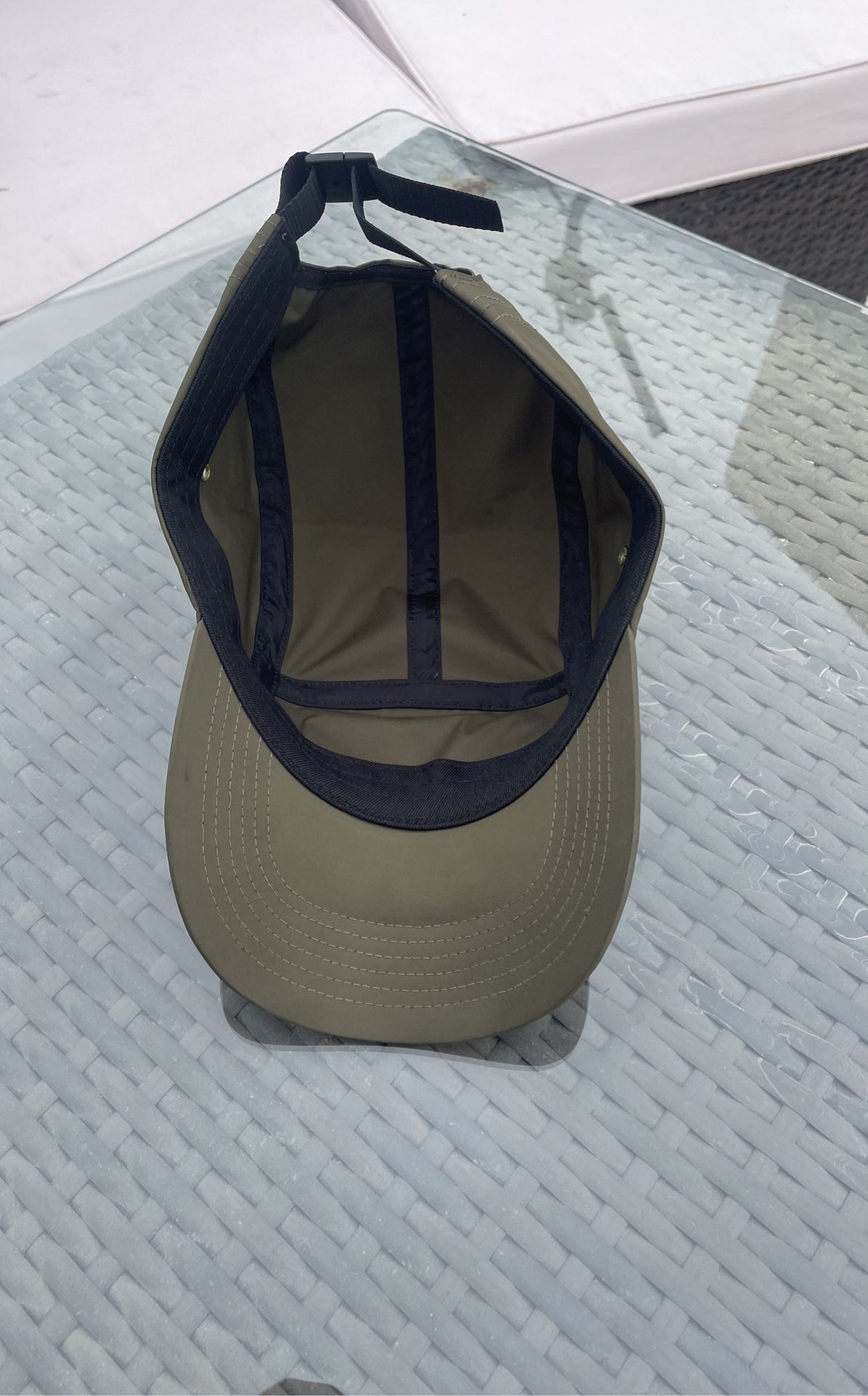 Olive Supreme Mirror Camp Cap.