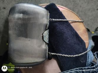 Silver Ribbed Metal Clutch with Crystal Clasp