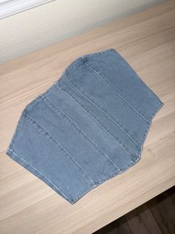 Denim strapless top