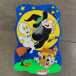vintage 1980s Casper The Friendly Ghost Halloween 20x30" yard sign