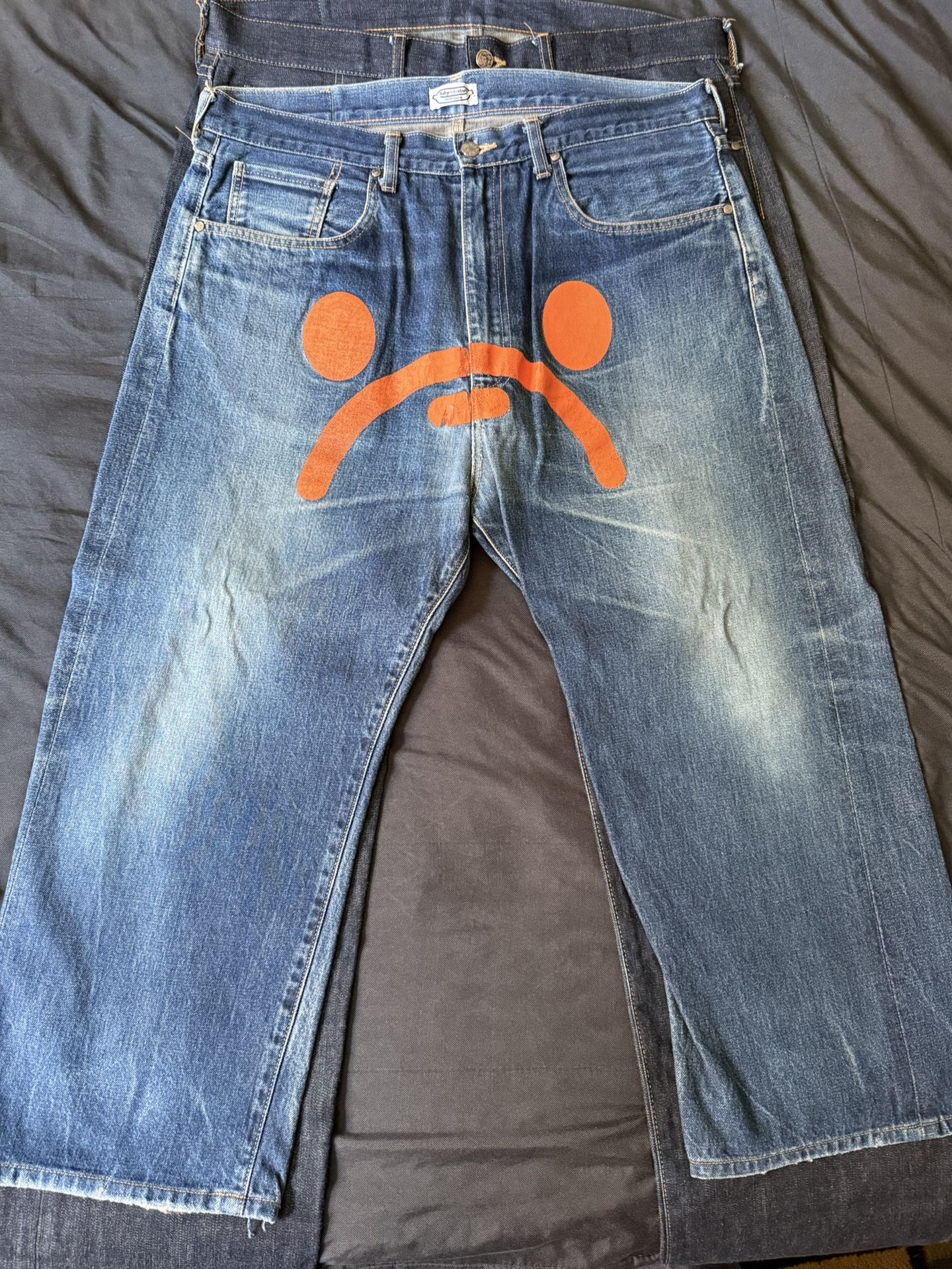 Vintage Baby Milo Sad Face Pants Orange