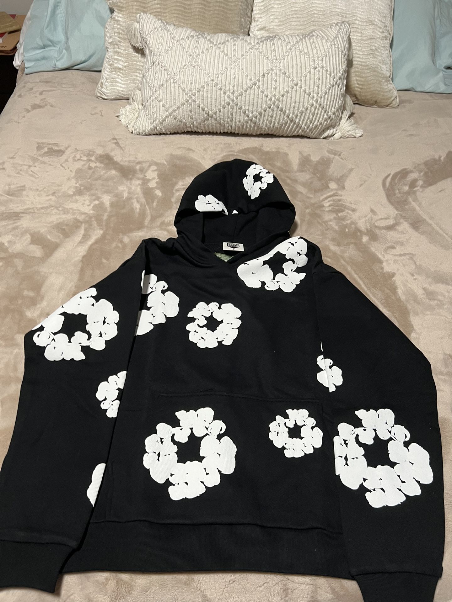 Black And White Denim Tear Hoodie