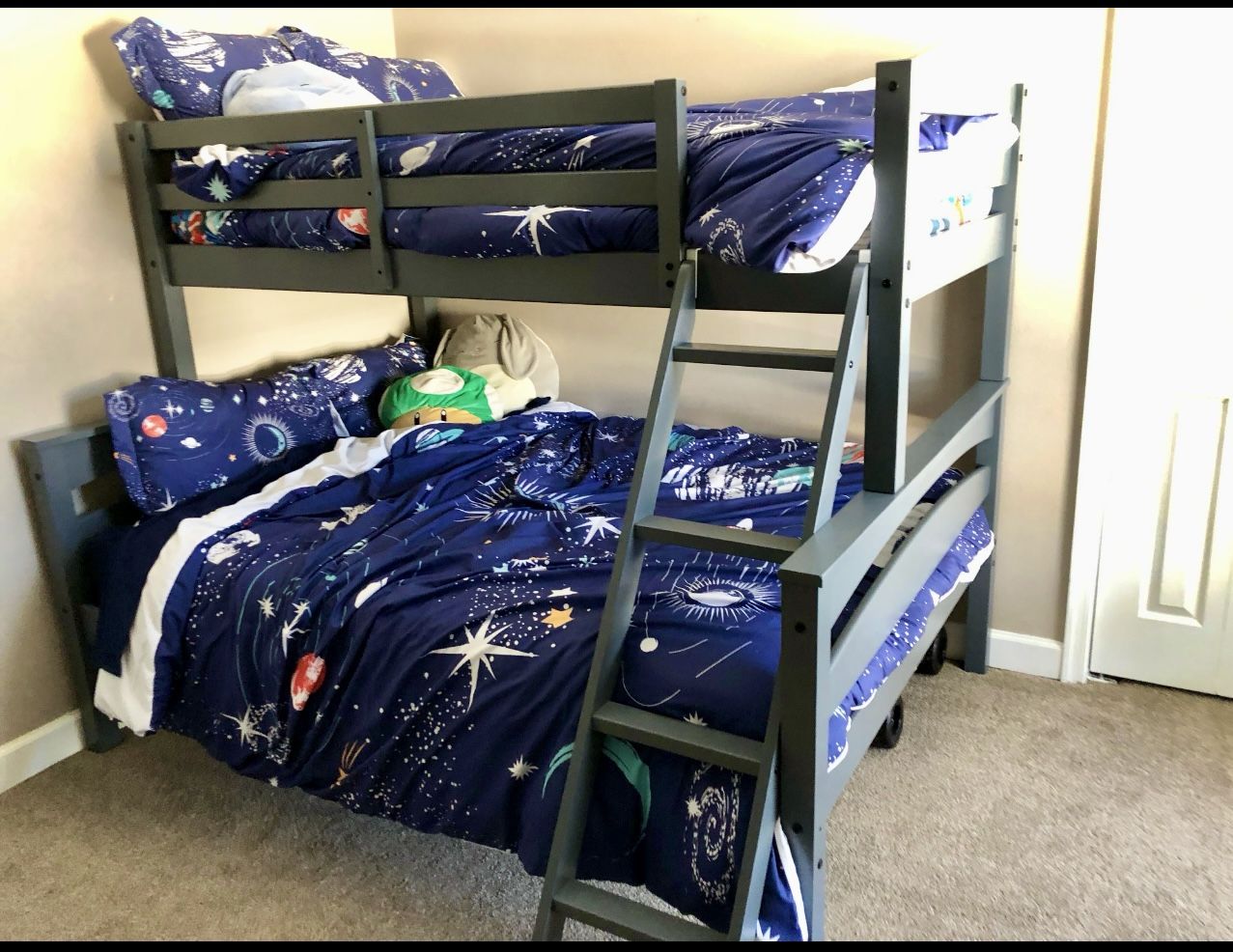 Gray Twin/Full Size Bunk Bed