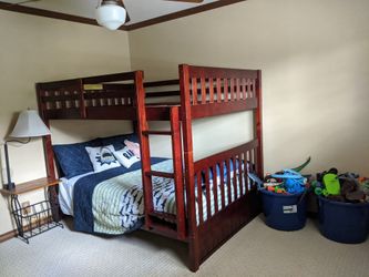 🛏️ Solid Wood Full-Over-Full Bunk Bed – Premium Quality