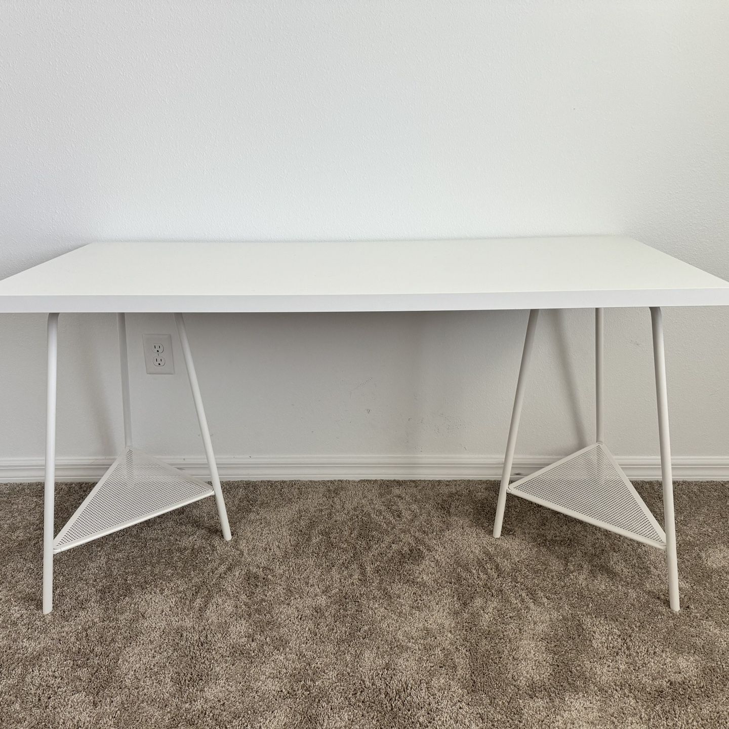 White Desk IKEA LAGKAPTEN White Tabletop with Two TILLSLAG