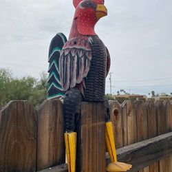 Wooden art chicken
