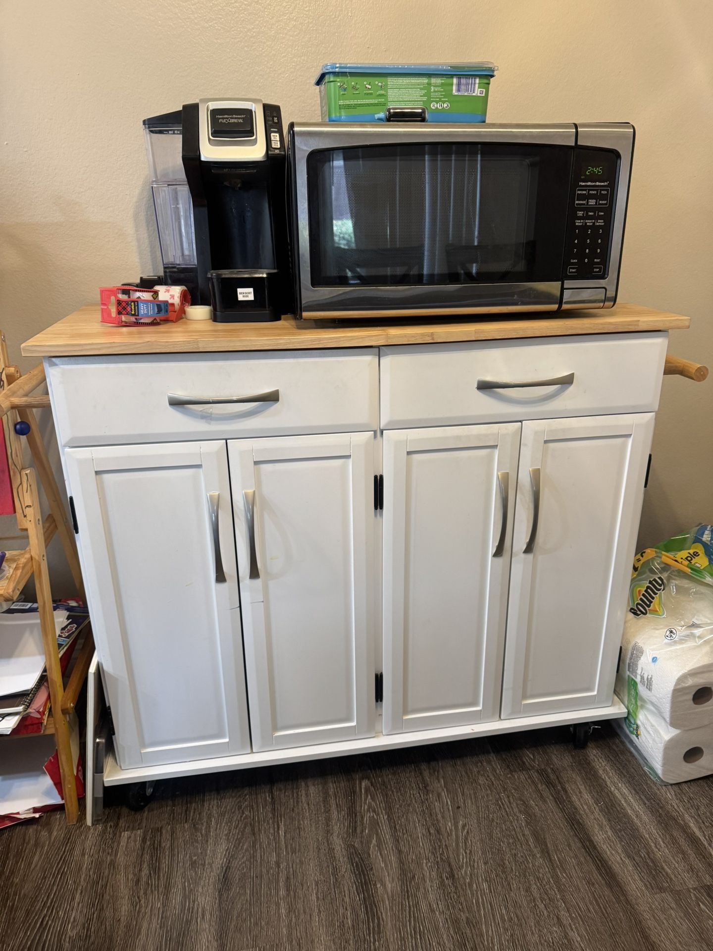 White Kitchen Cart
