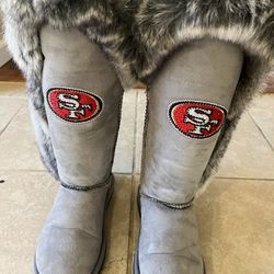 49er Fur Boots Size 6 Brand New