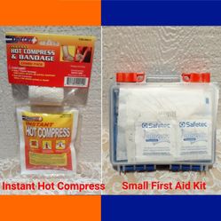 NEW HOT COMPRESS & BANDAGE + SMALL FIRST AID KIT 