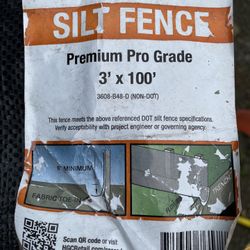 Fencing Silt Fence 3ft X 92ft Black