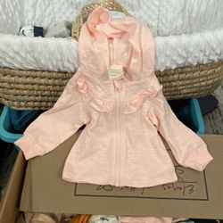  Macy’s Pink Ruffle Hoodie 3-6 Months