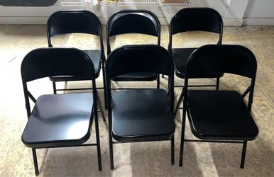 Qty-6 Metal Folding Chairs