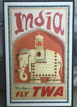 Framed Vintage TWA Poster by David Klein